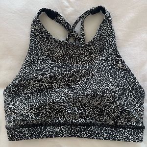 Lululemon Energy Bra High Neck Polar Shift Alpine White Black Size 6